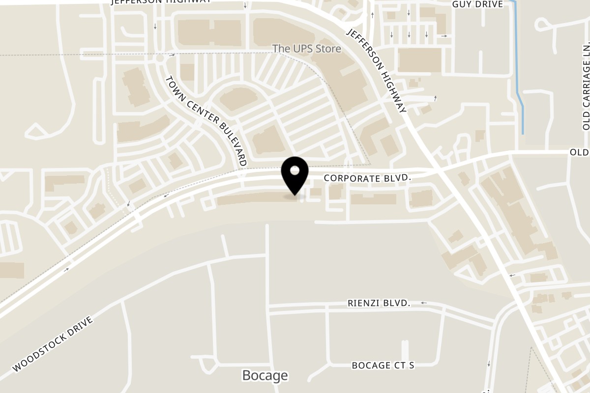 Map showing the location of Hikari Ramen on 7474 Corporate Blvd Suit 106&107 in Baton Rouge